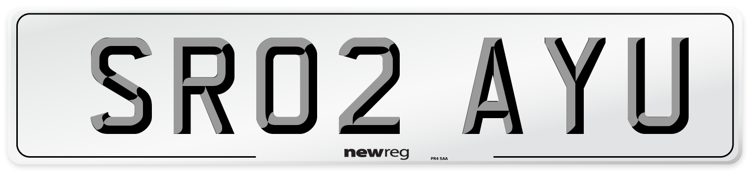 SR02 AYU Number Plate from New Reg